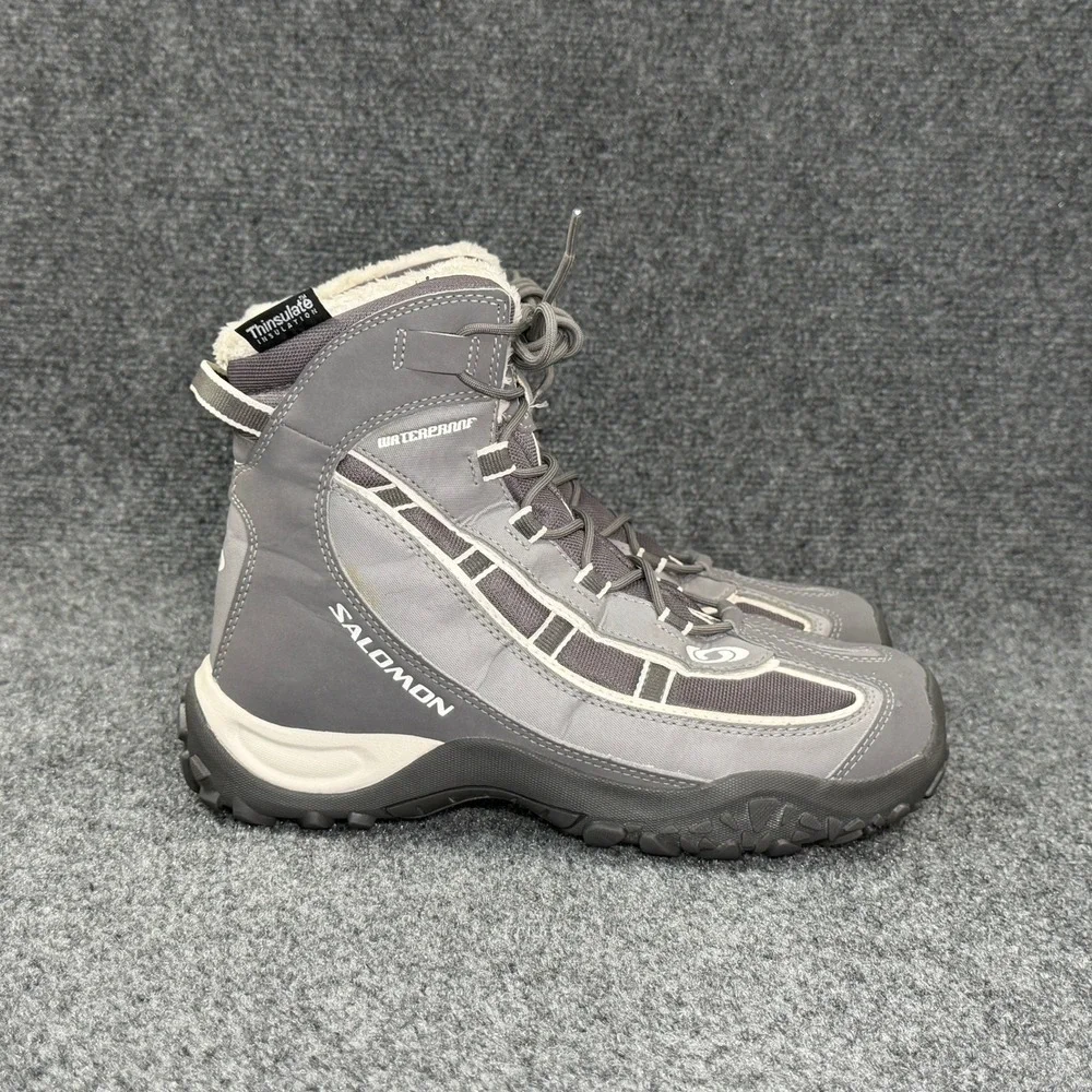 Salomon Winter Hiking Boots Men's 8.5‎ Grey Waterproof Thinsulate Insulated Snow
